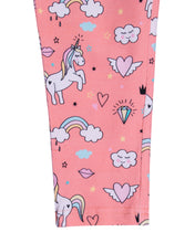 Load image into Gallery viewer, Girls Classic Unicorn Printed Peach Leggings
