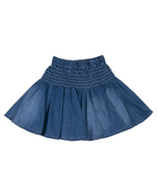 Load image into Gallery viewer, Girls Washed Blue Flared Denim Skirt
