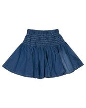 Load image into Gallery viewer, Girls Washed Blue Flared Denim Skirt

