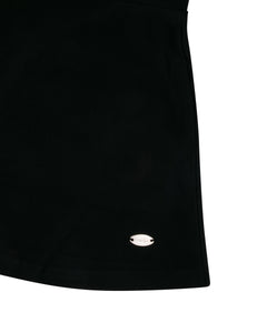 Girls Black Flared Cotton Skirt