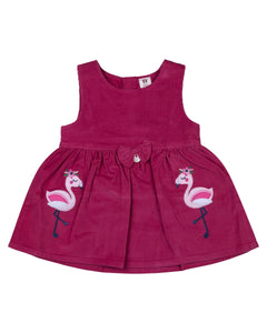 Dark Pink Solid Frock With T Shirt