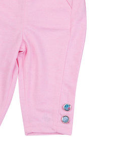 Grey & Pink Top With Capri Set