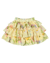 Load image into Gallery viewer, Girls Yellow Frilly Top With Layered Short Skirt
