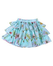 Load image into Gallery viewer, Girls Blue Frilly Top With Layered Short Skirt
