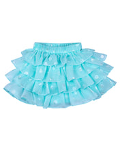 Load image into Gallery viewer, Girls Light Blue Frilly Top With Layered Skirt

