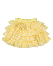 Load image into Gallery viewer, Girls  Yellow Frilly Top With Layered Skirt
