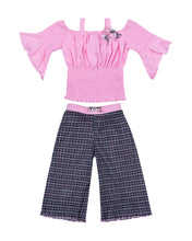 Load image into Gallery viewer, Pink Top With Navy blue Printed Plazo Two Piece Set
