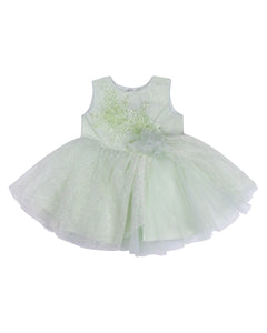 Girls Embellished Green Party Frock
