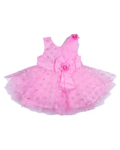 Load image into Gallery viewer, Girls Dotted Embellished Pink Party Frock
