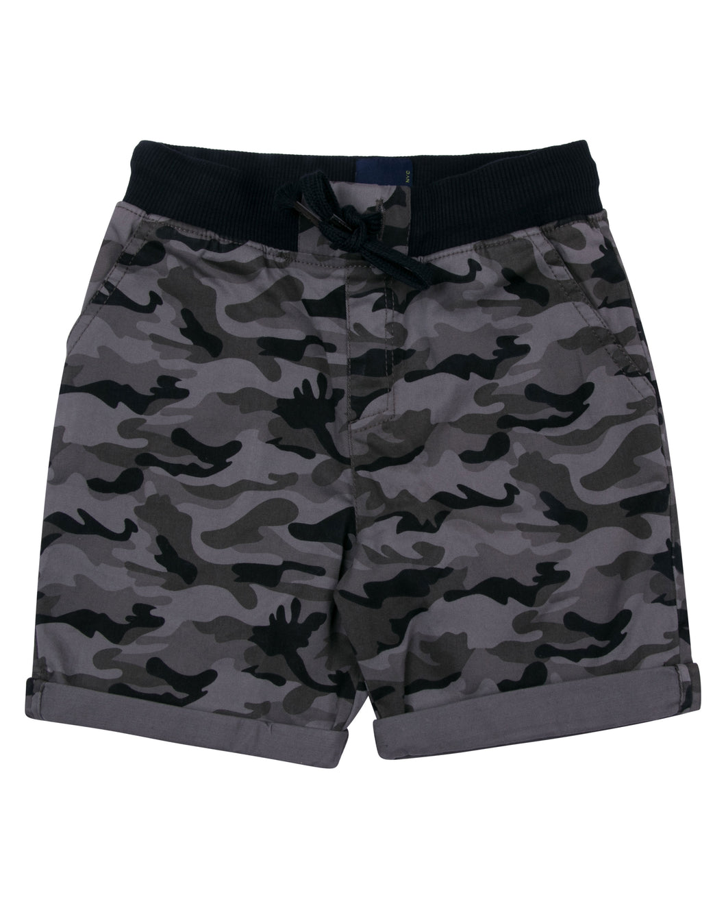 Boys Solid Army Printed Shorts