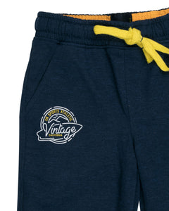 Boys Solid Blue Track Pant