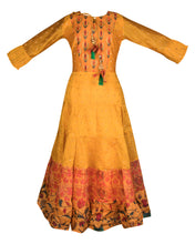 Load image into Gallery viewer, Yellow Printed Short-Sleeves Gown
