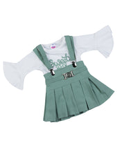 Load image into Gallery viewer, White &amp; Green Skirt With Adjustable Belt
