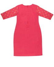 Load image into Gallery viewer, Girls Embroidered Tomato Kurti Set
